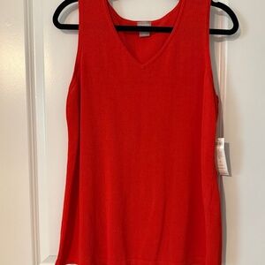 Chicos Tank V-Neck Sleeveless Sweater Sz 1 or Med.